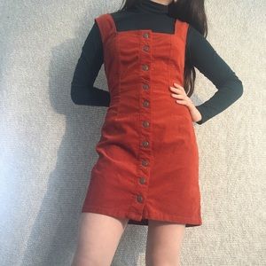 URBAN OUTFITTERS BRAND NEW CORDUROY ORANGE DRESS